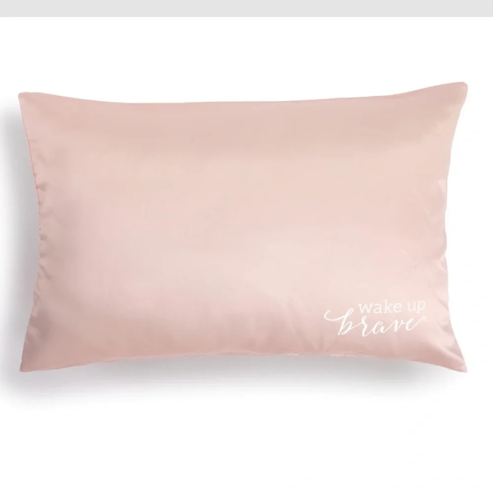 ❗️SET OF 2❗️Demdaco Blush Satin Pillow Case Set of 2- Wake Up Brave